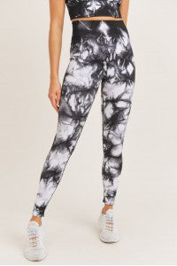 Smokescreen Tie Dye Ribbed Seamless Leggings