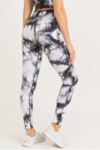 Smokescreen Tie Dye Ribbed Seamless Leggings