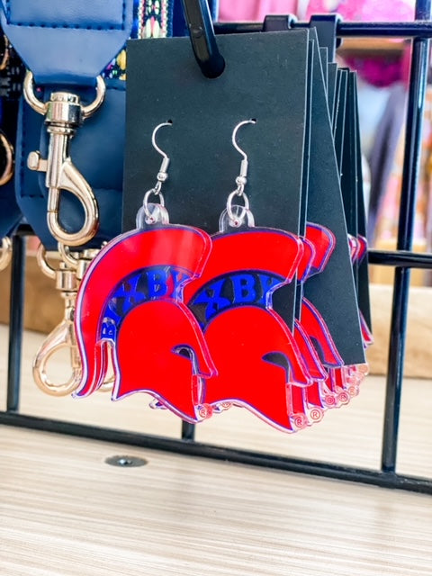 Large Acrylic Spartan Earrings