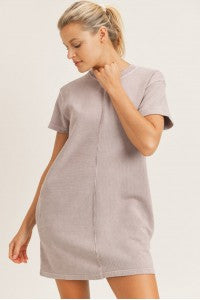 Cotton Mineral Wash Ribbed Tennis Dress