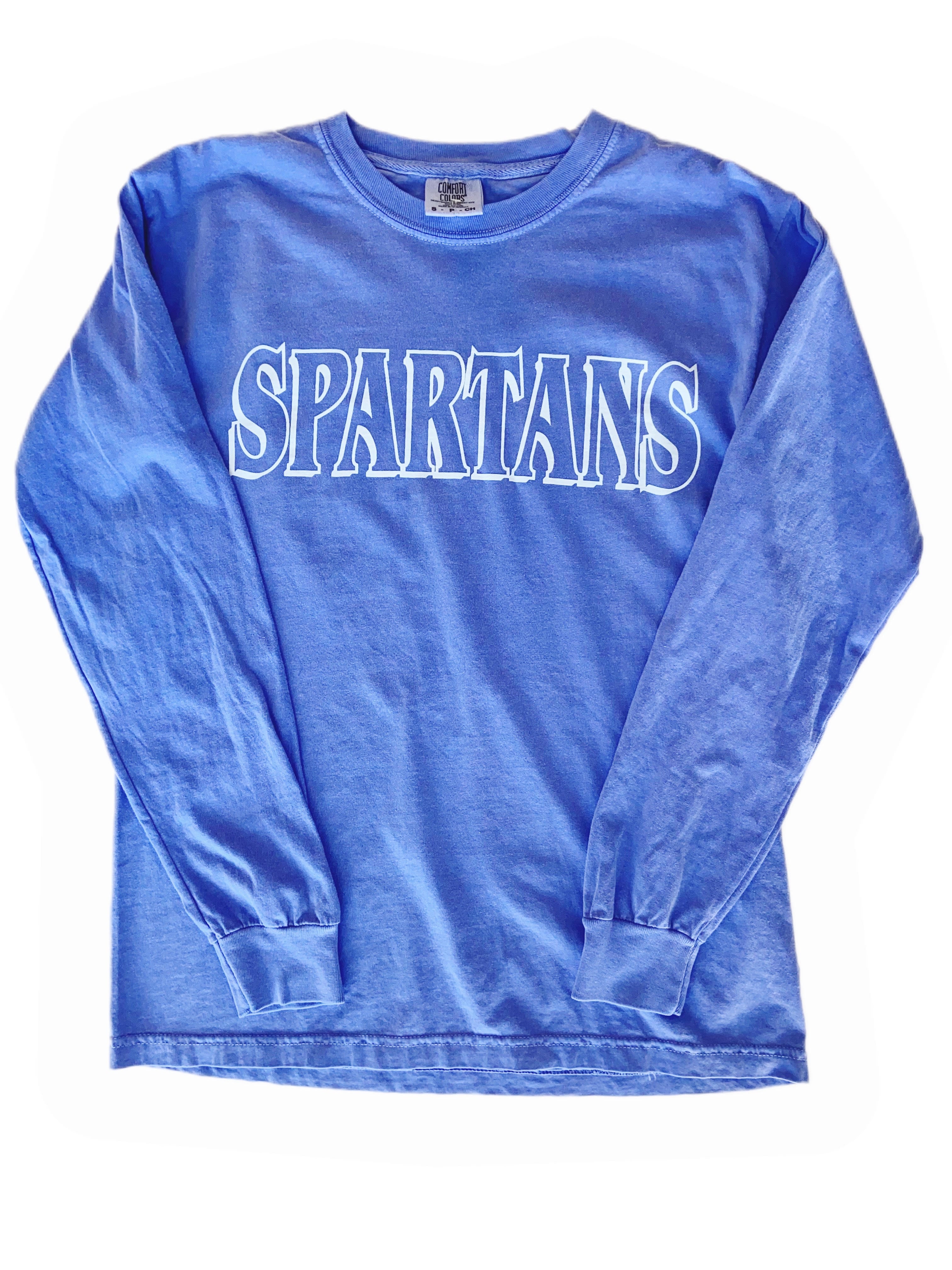 Comfort Colors Blue Spartans LS Tee