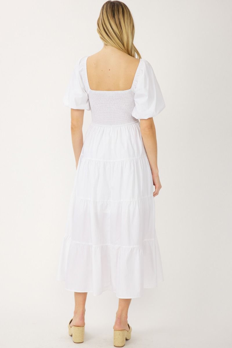 Emma White Smocked Dress