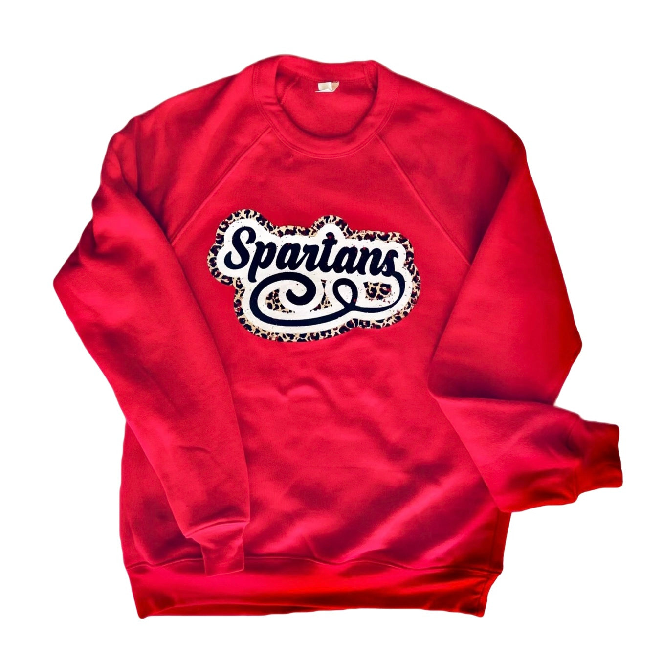 Spartan Leopard Script Bella Crewneck