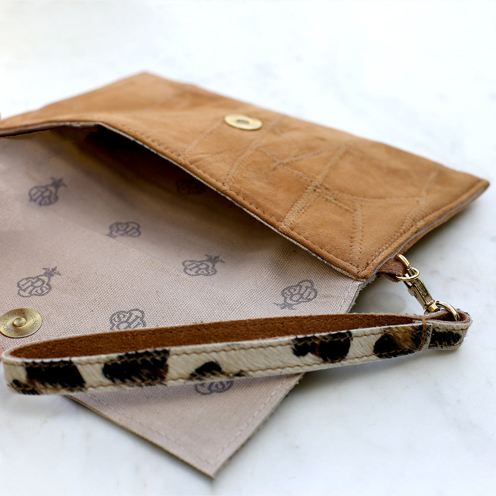 Printed Hide Wristlet