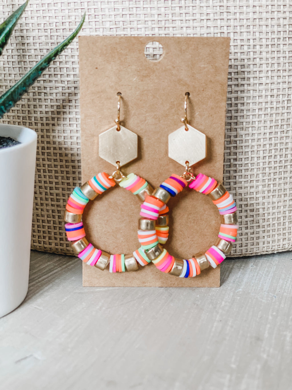 Polymer Clay Hoop Earrings