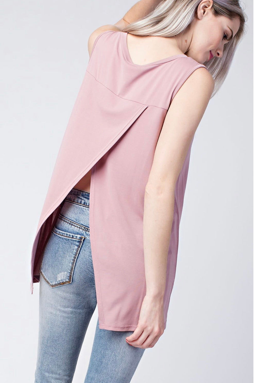 Blush Pocket Knit Tank Top