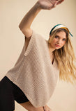 Knit Cropped Dolman Sweater in Taupe