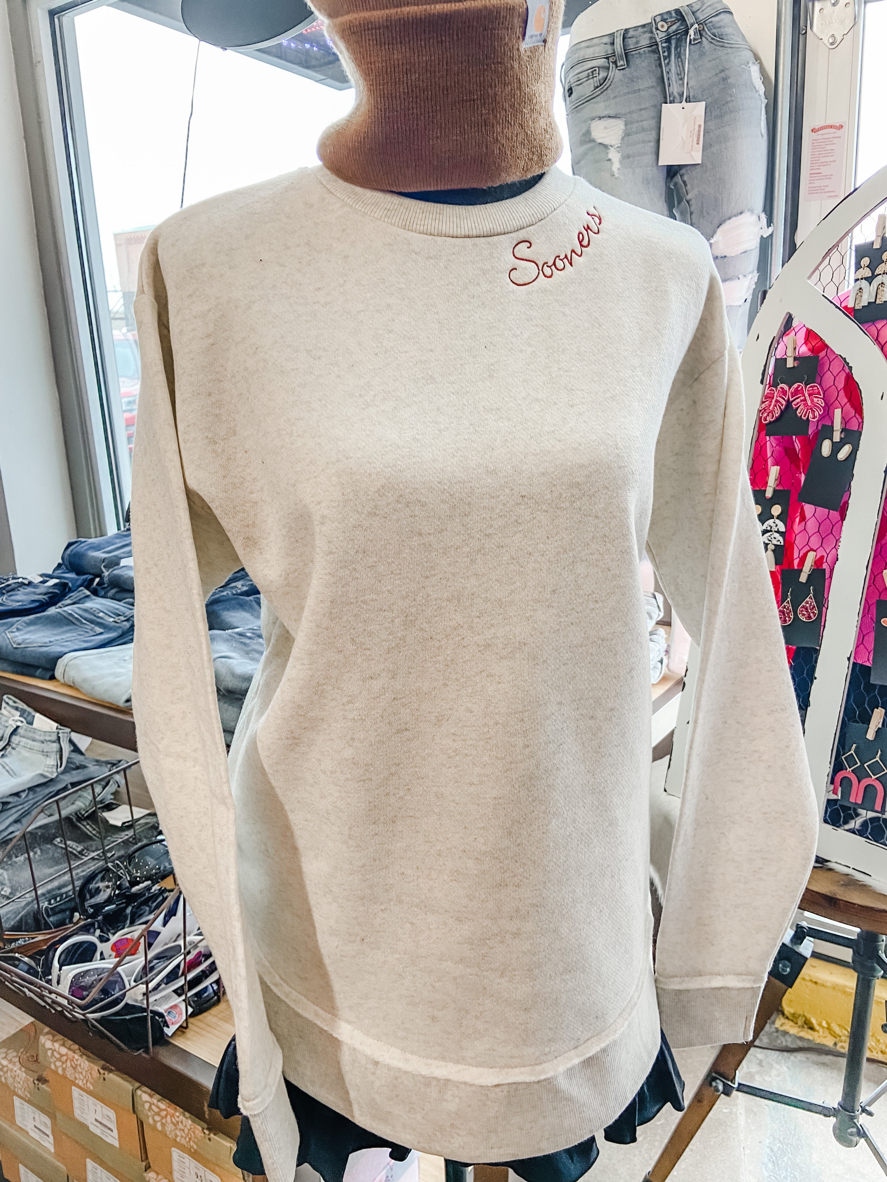 Sooners Oversized Hi-Low Crewneck