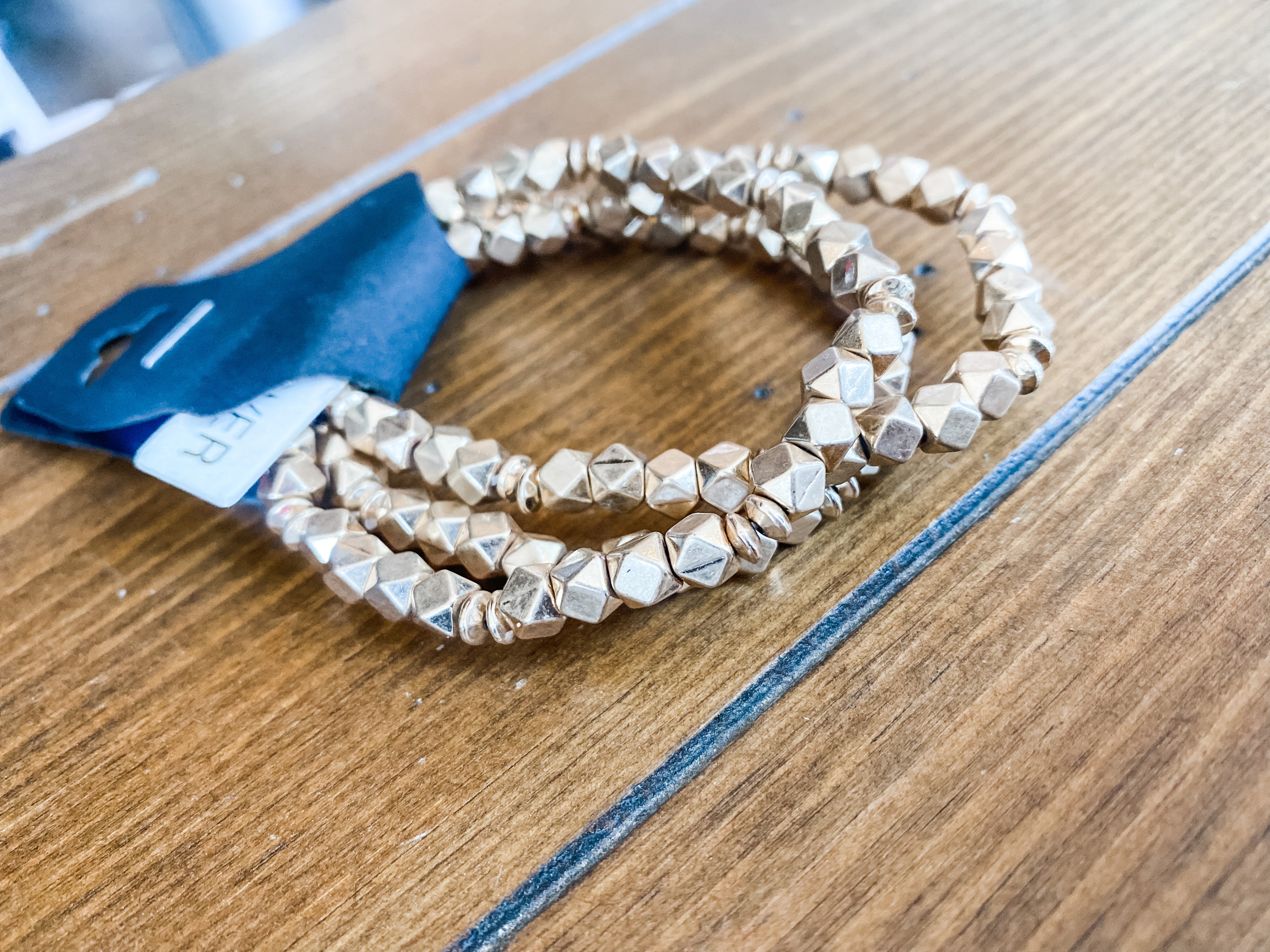 Gold 3 Row Stretch Bracelet