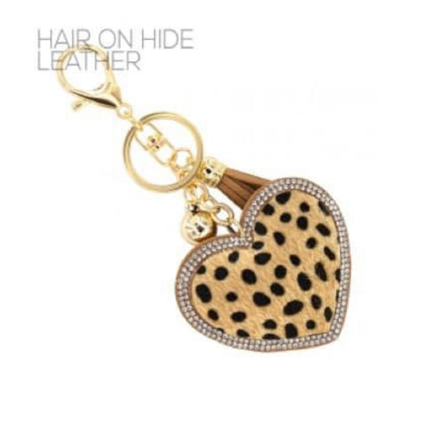Spotted Heart Keychain