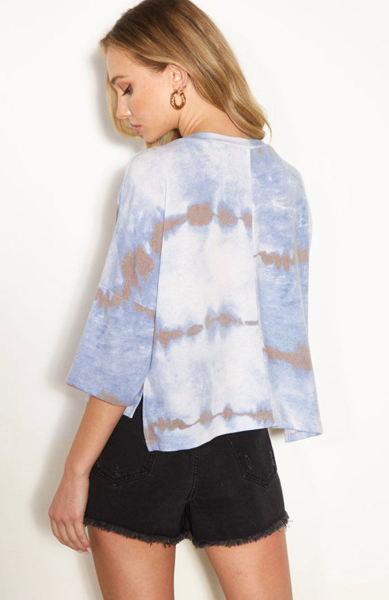 Tye-Die Dolman Sleeve Crop Top