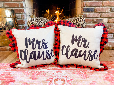 Mr and Mrs Clause Pillow Covers