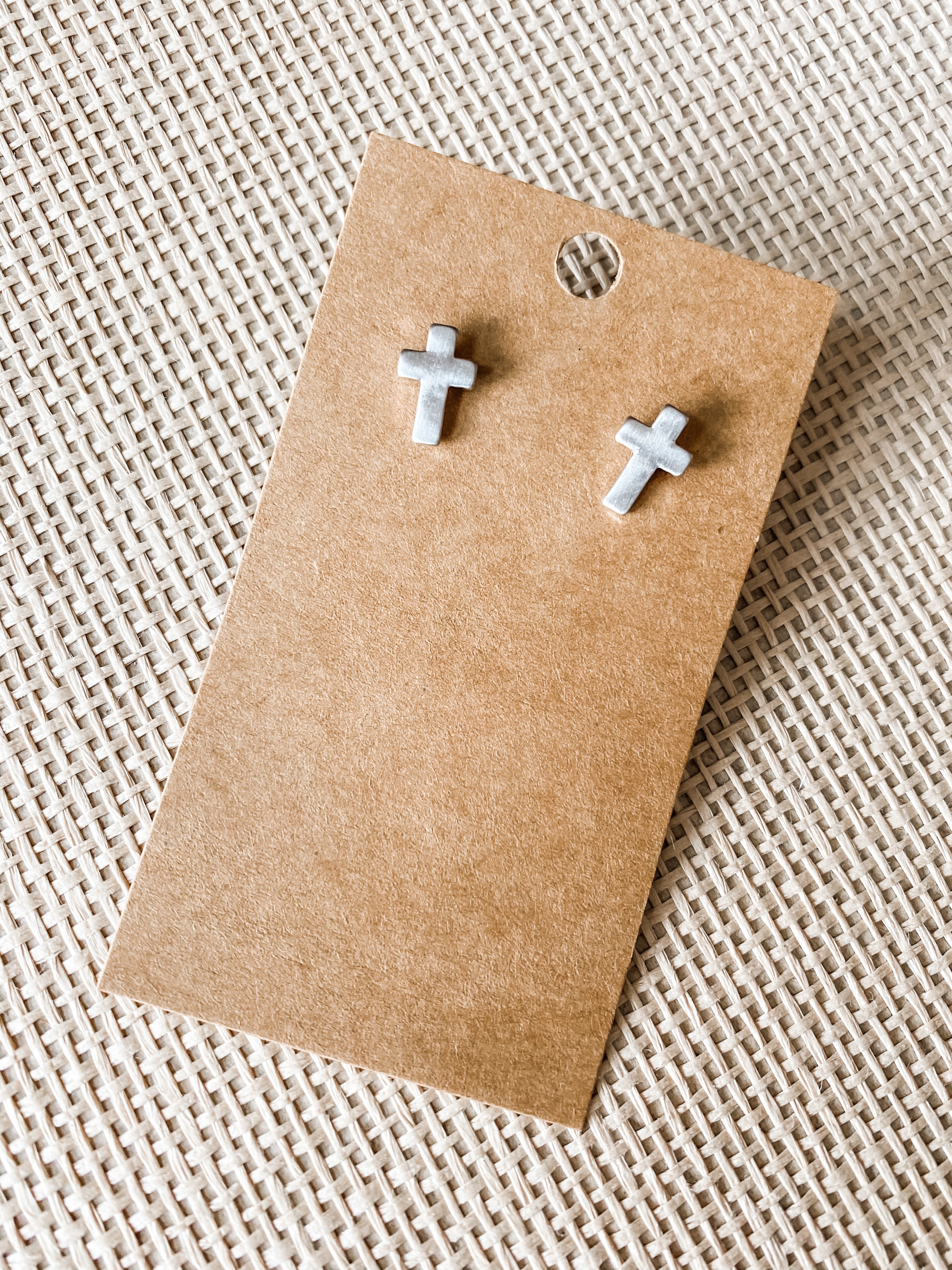Silver Cross Stud Earring