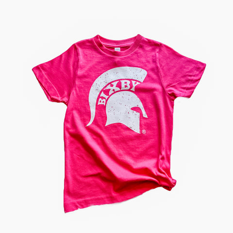 Youth and Toddler Bright Pink Spartan Tee