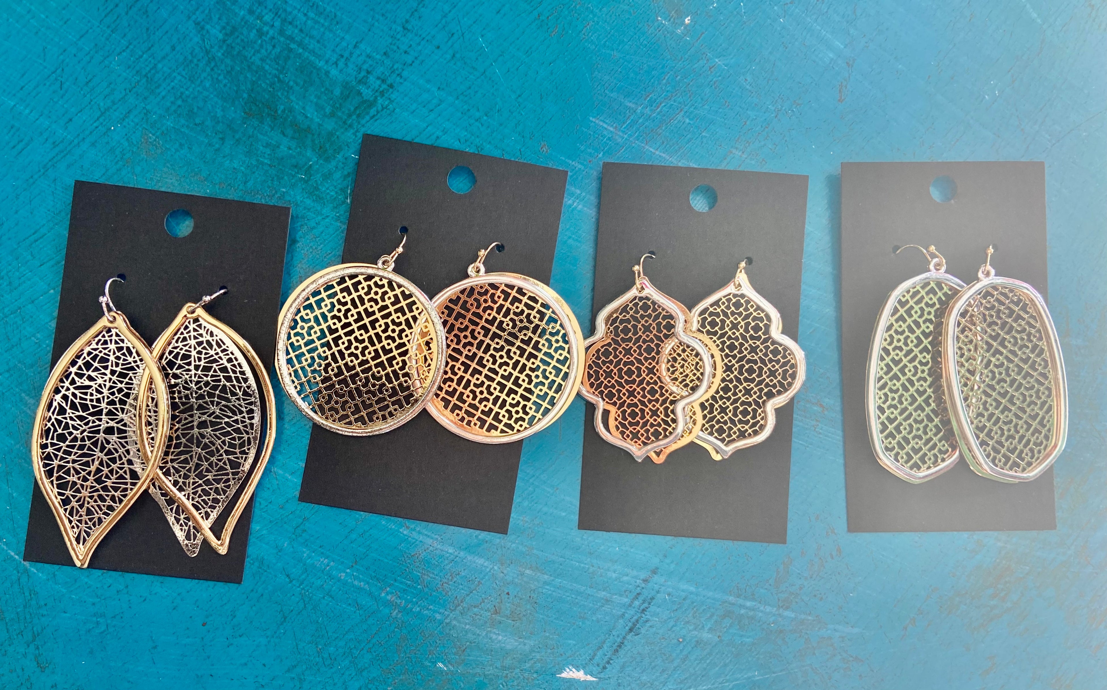 Lattice two-toned Earrings